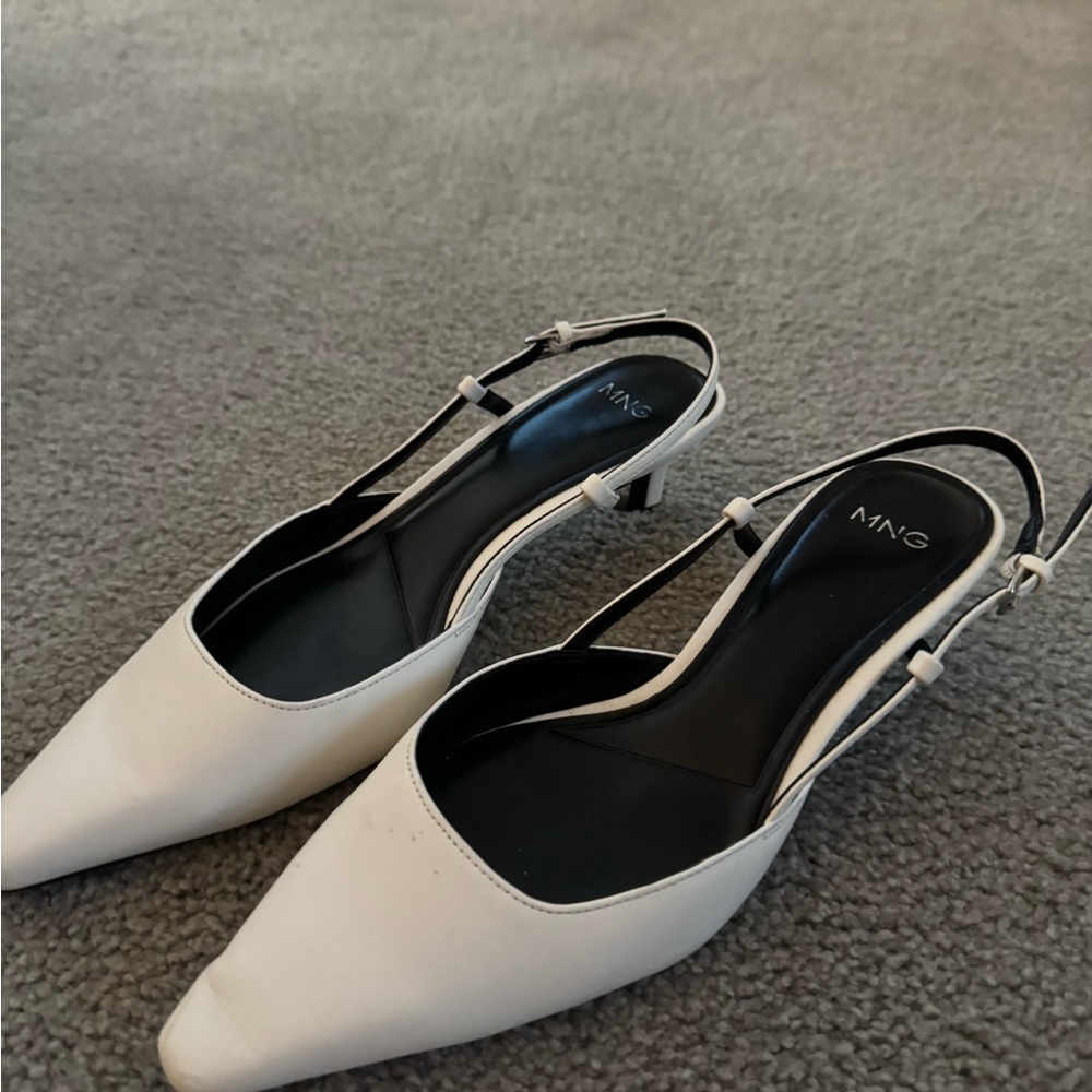 Mango White Heels Elegant Design